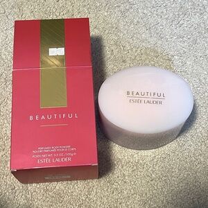 NEW RARE Estee Lauder Beautiful Perfumed Body Powder with Puff 3.5oz/100g Boxed